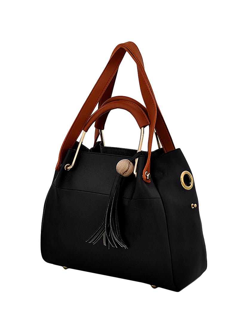 black leatherette (pu) combo handbag - 16375155 - Zoom Image - 5