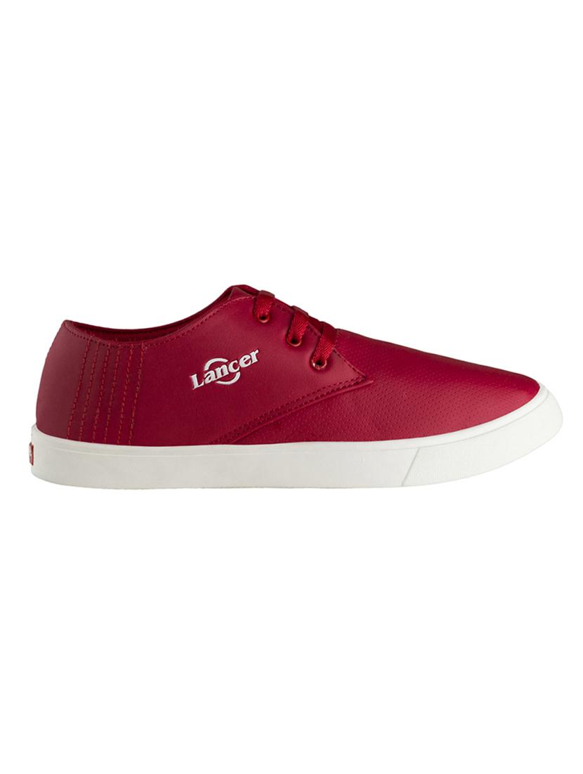 red leatherette lace up sneakers - 16375468 - Zoom Image - 2