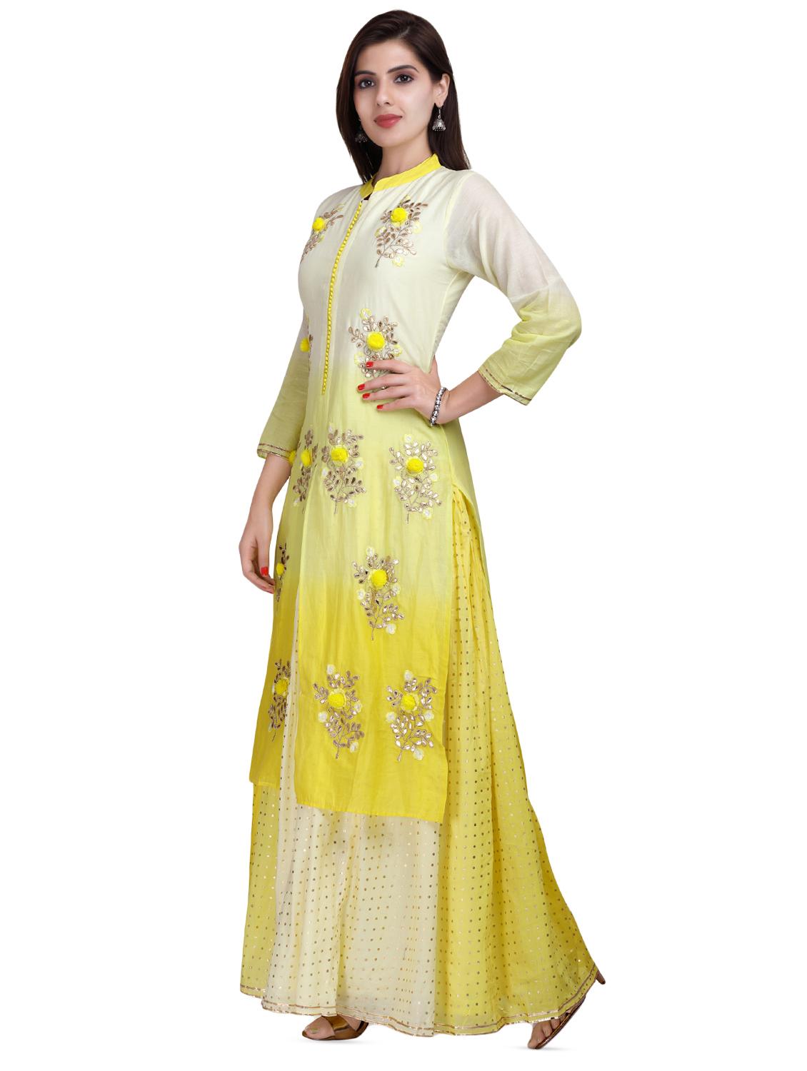 gota patti kurta palazzo set - 16375504 - Zoom Image - 2