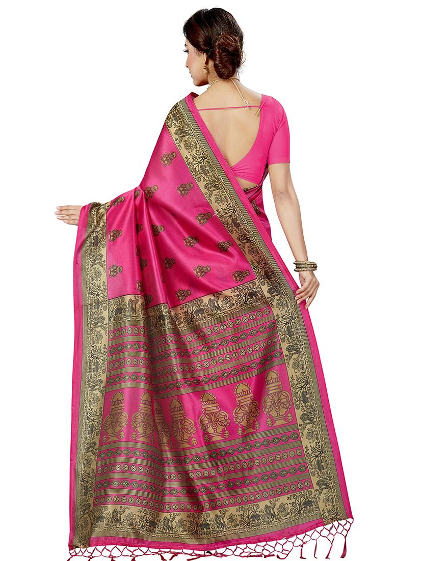 conversational printed saree with blouse - 16377900 - Zoom Image - 2