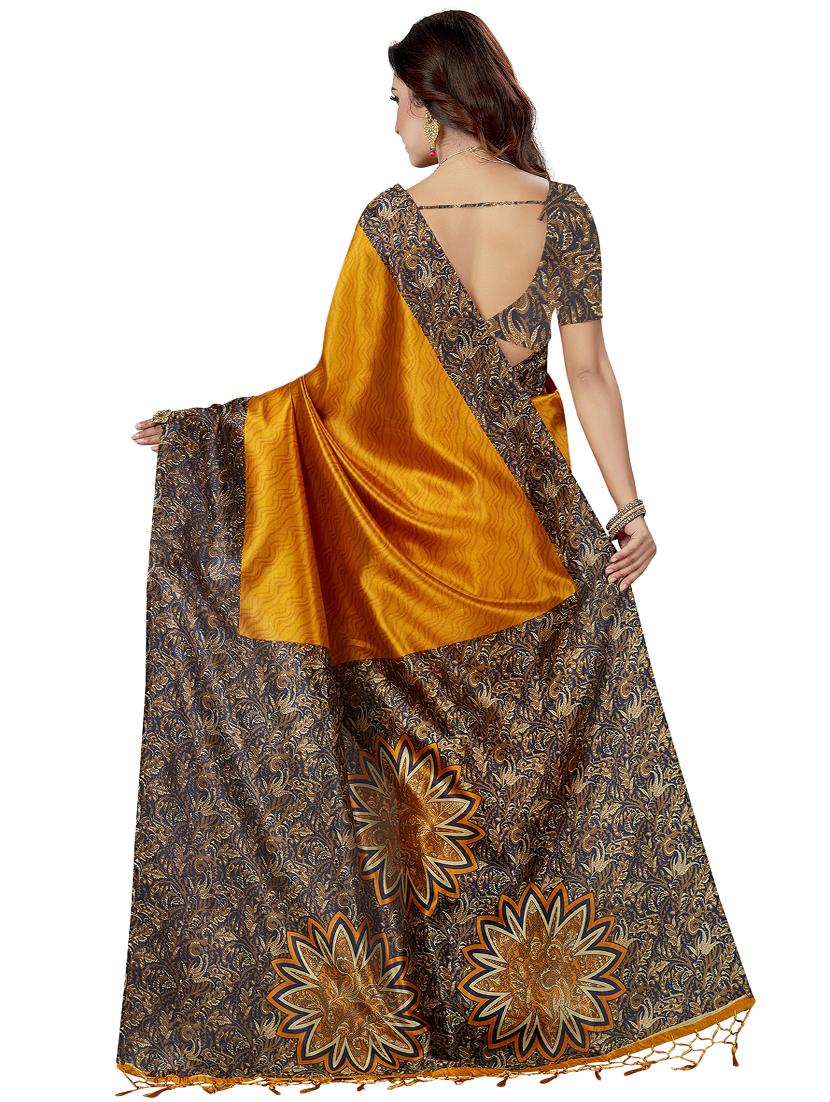 floral printed saree with blouse - 16377902 - Zoom Image - 2