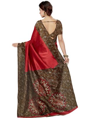 floral printed saree with blouse - 16377903 - Standard Image - 2