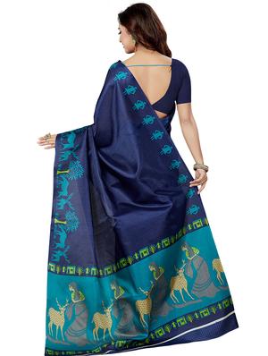 conversational printed saree with blouse - 16377904 - Standard Image - 2