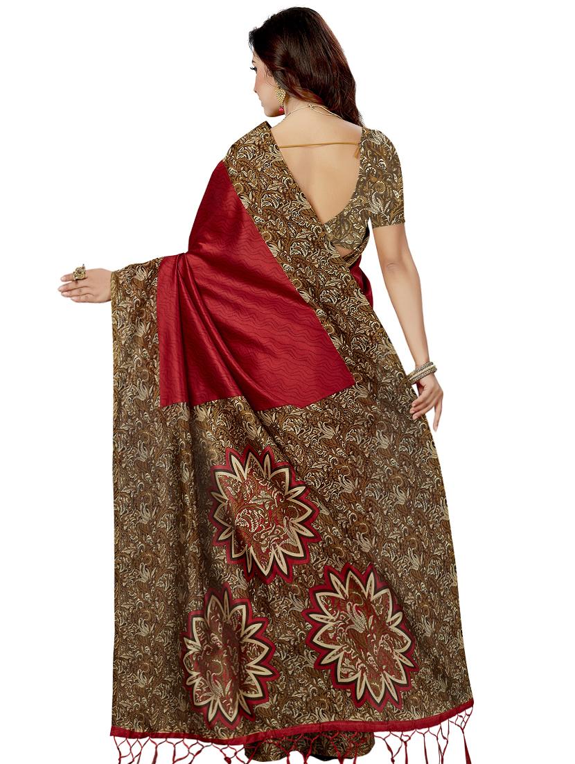 paisley printed saree with blouse - 16377905 - Zoom Image - 2