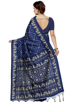bandhani printed saree with blouse - 16377910 - Standard Image - 2