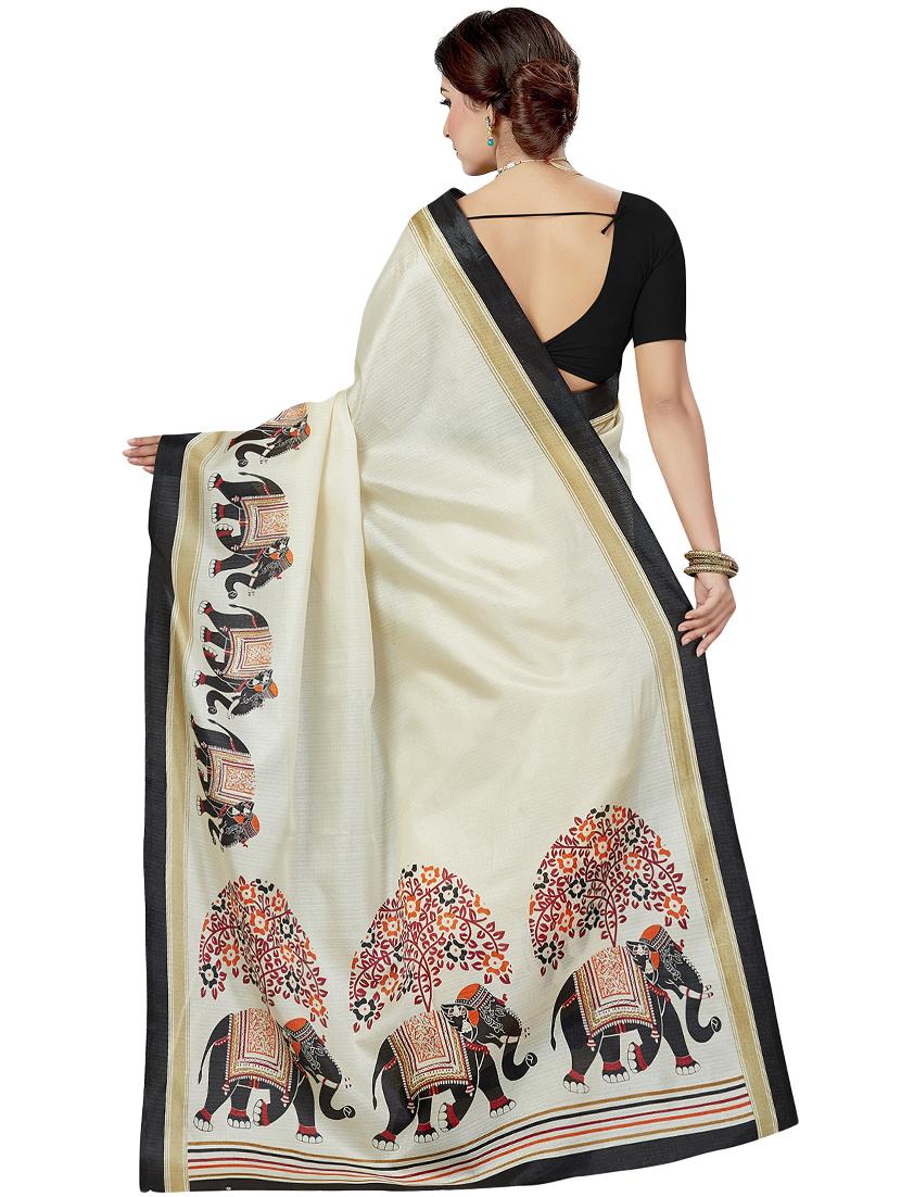 conversational printed saree with blouse - 16377914 - Zoom Image - 2
