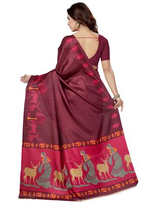 conversational printed saree with blouse - 16377915 - Standard Image - 2