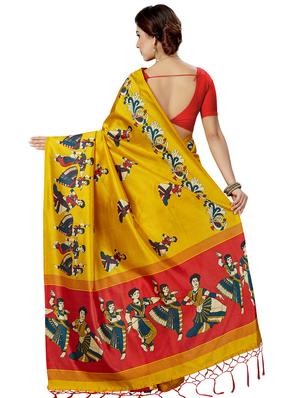 conversational printed saree with blouse - 16377918 - Standard Image - 2
