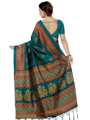 conversational printed saree with blouse - 16377919 - Standard Image - 2