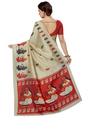 conversational printed saree with blouse - 16377920 - Standard Image - 2