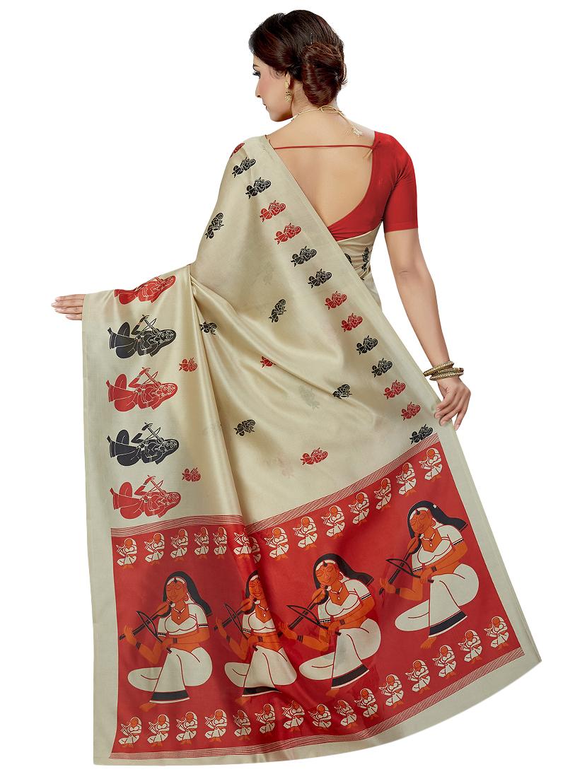 conversational printed saree with blouse - 16377920 - Zoom Image - 2