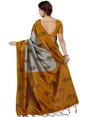 geometrical printed saree with blouse - 16377921 - Standard Image - 2