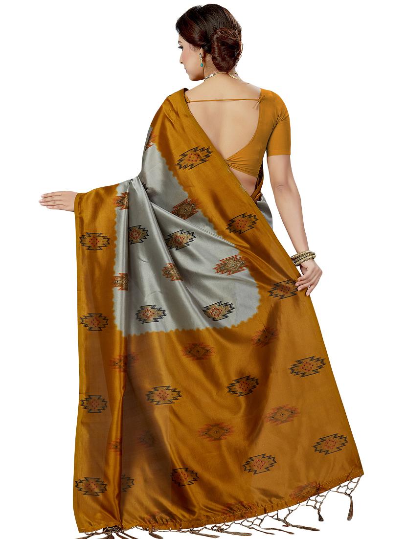 geometrical printed saree with blouse - 16377921 - Zoom Image - 2