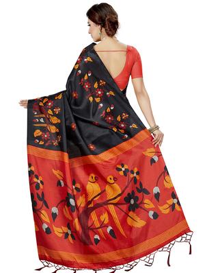 conversational printed saree with blouse - 16377922 - Standard Image - 2