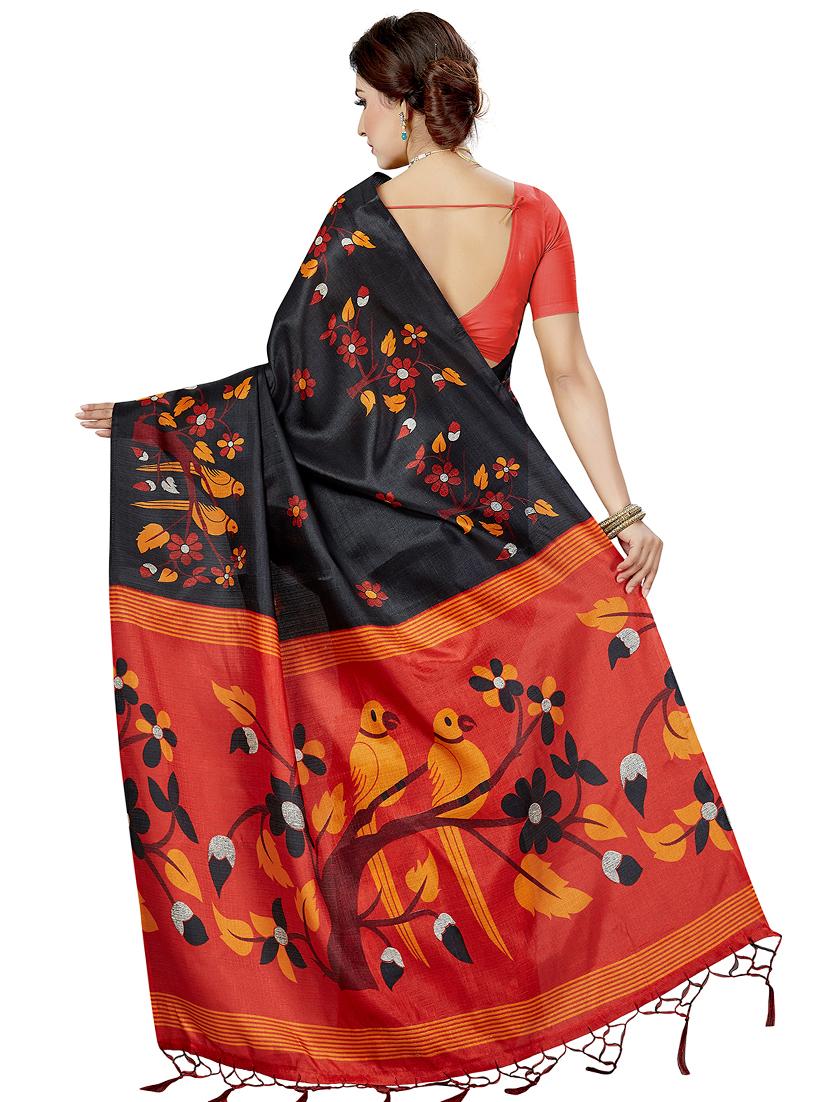 conversational printed saree with blouse - 16377922 - Zoom Image - 2