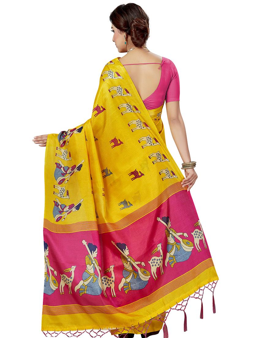 conversational printed saree with blouse - 16377925 - Zoom Image - 2