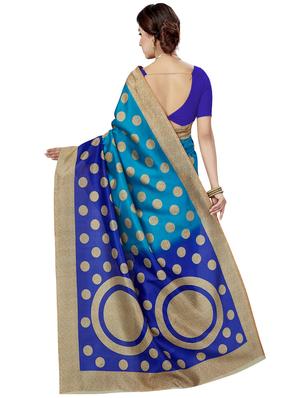 polka dots printed saree with blouse - 16377927 - Standard Image - 2