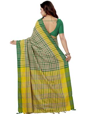 checkered woven saree with blouse - 16377934 - Standard Image - 2