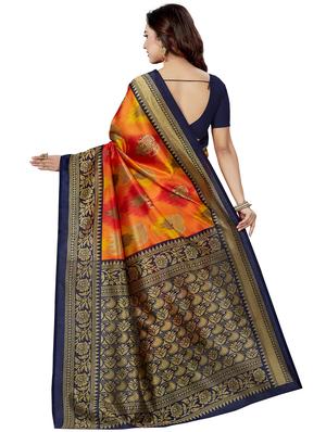 conversational printed saree with blouse - 16377938 - Standard Image - 2