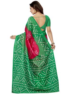 bandhani printed saree with blouse - 16377939 - Standard Image - 2