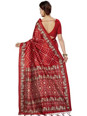 bandhani printed saree with blouse - 16377945 - Standard Image - 2
