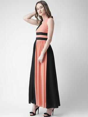 criss cross back color block maxi dress - 16378764 - Standard Image - 2