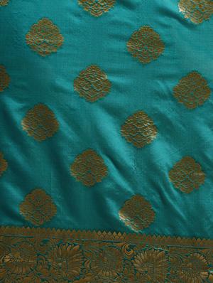 floral zari motif woven saree with blouse - 16378815 - Standard Image - 5