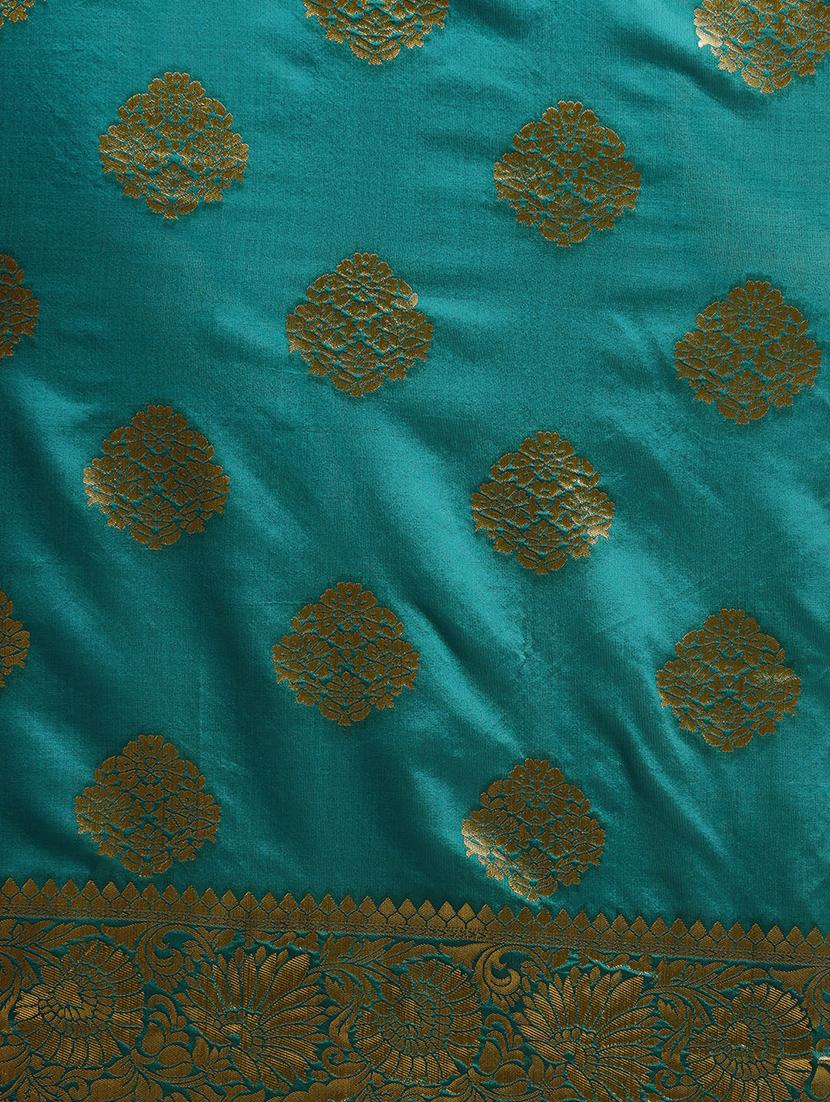 floral zari motif woven saree with blouse - 16378815 - Zoom Image - 5