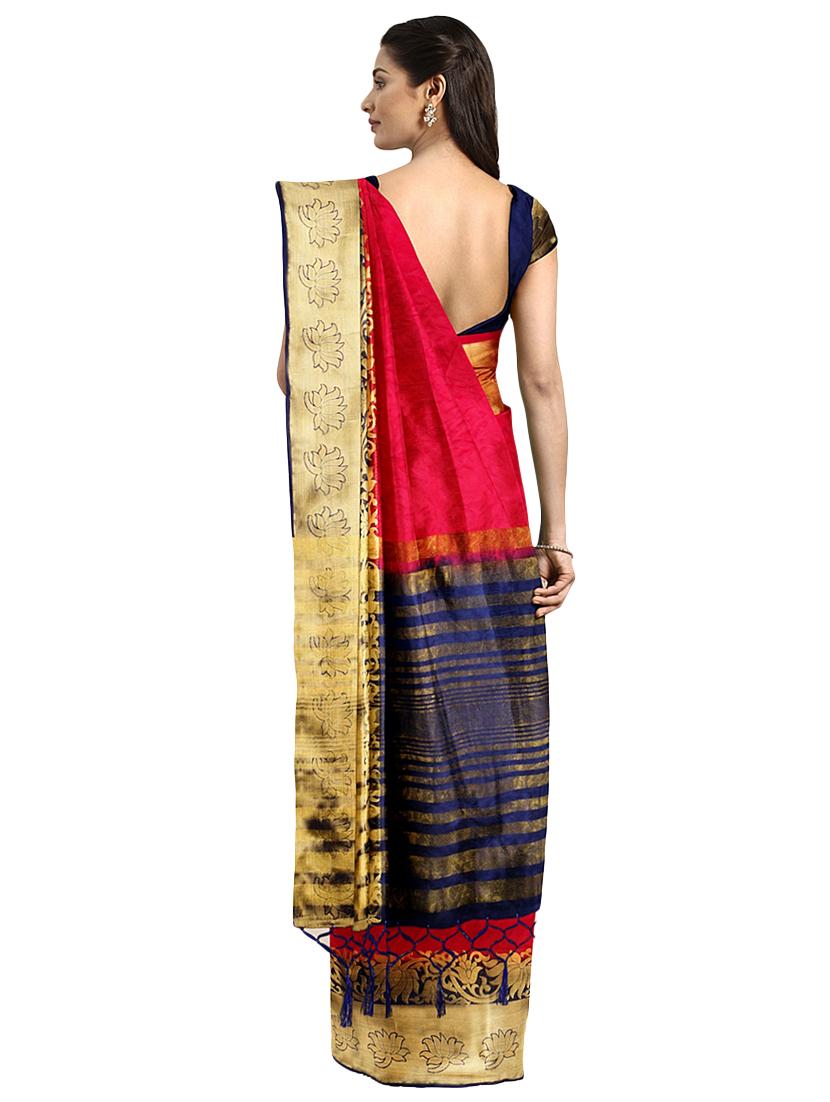 bordered kanjivaram saree with blouse - 16379082 - Zoom Image - 2