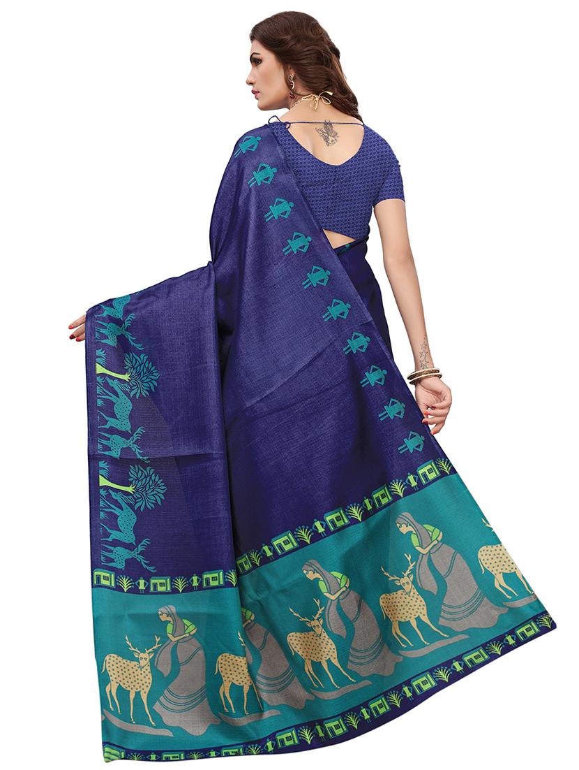 multi colored silk combos saree with blouse - 16380582 - Zoom Image - 5