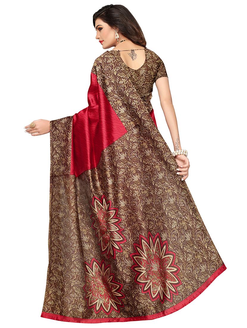 multi colored silk combos saree with blouse - 16380583 - Zoom Image - 5