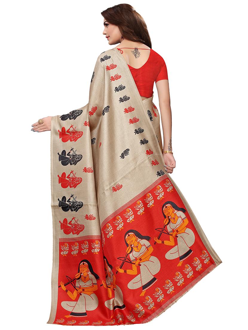 multi colored silk combos saree with blouse - 16380586 - Zoom Image - 5