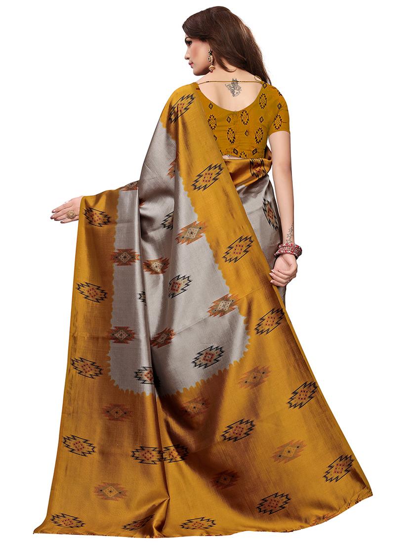 multi colored silk combos saree with blouse - 16380590 - Zoom Image - 5