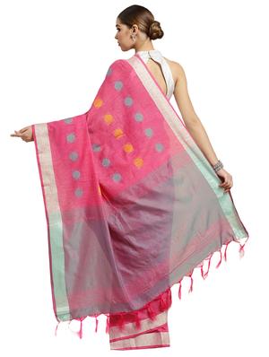 bordered woven saree with blouse - 16380816 - Standard Image - 2