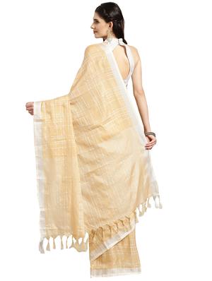 checkered woven saree with blouse - 16380818 - Standard Image - 2