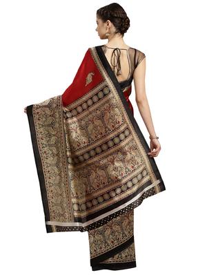 conversational printed saree with blouse - 16380820 - Standard Image - 2