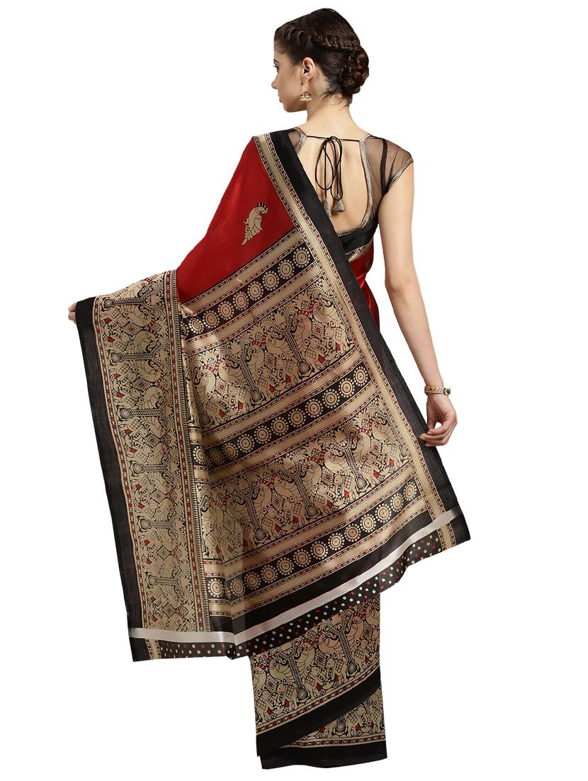 conversational printed saree with blouse - 16380820 - Zoom Image - 2