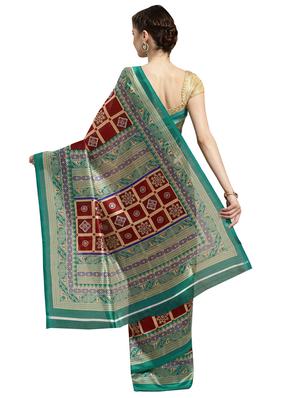 floral printed saree with blouse - 16380823 - Standard Image - 2