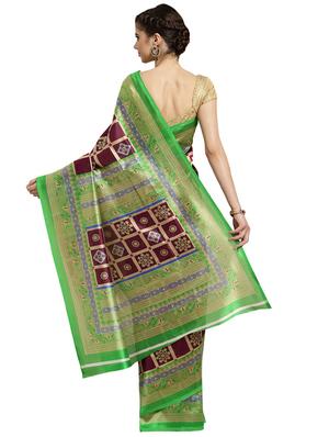 floral printed saree with blouse - 16380826 - Standard Image - 2