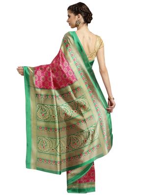 floral printed saree with blouse - 16380827 - Standard Image - 2
