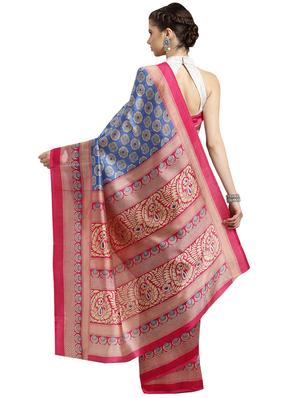 floral printed saree with blouse - 16380829 - Standard Image - 2