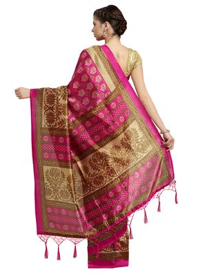 floral printed saree with blouse - 16380835 - Standard Image - 2