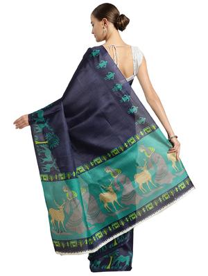 conversational printed saree with blouse - 16380837 - Standard Image - 2