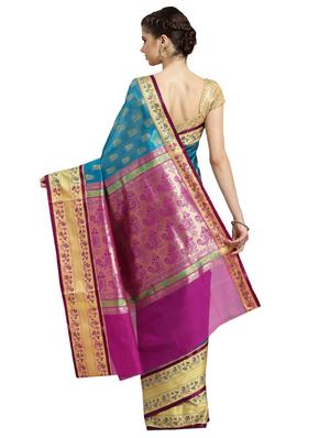 conversational printed saree with blouse - 16380838 - Standard Image - 2