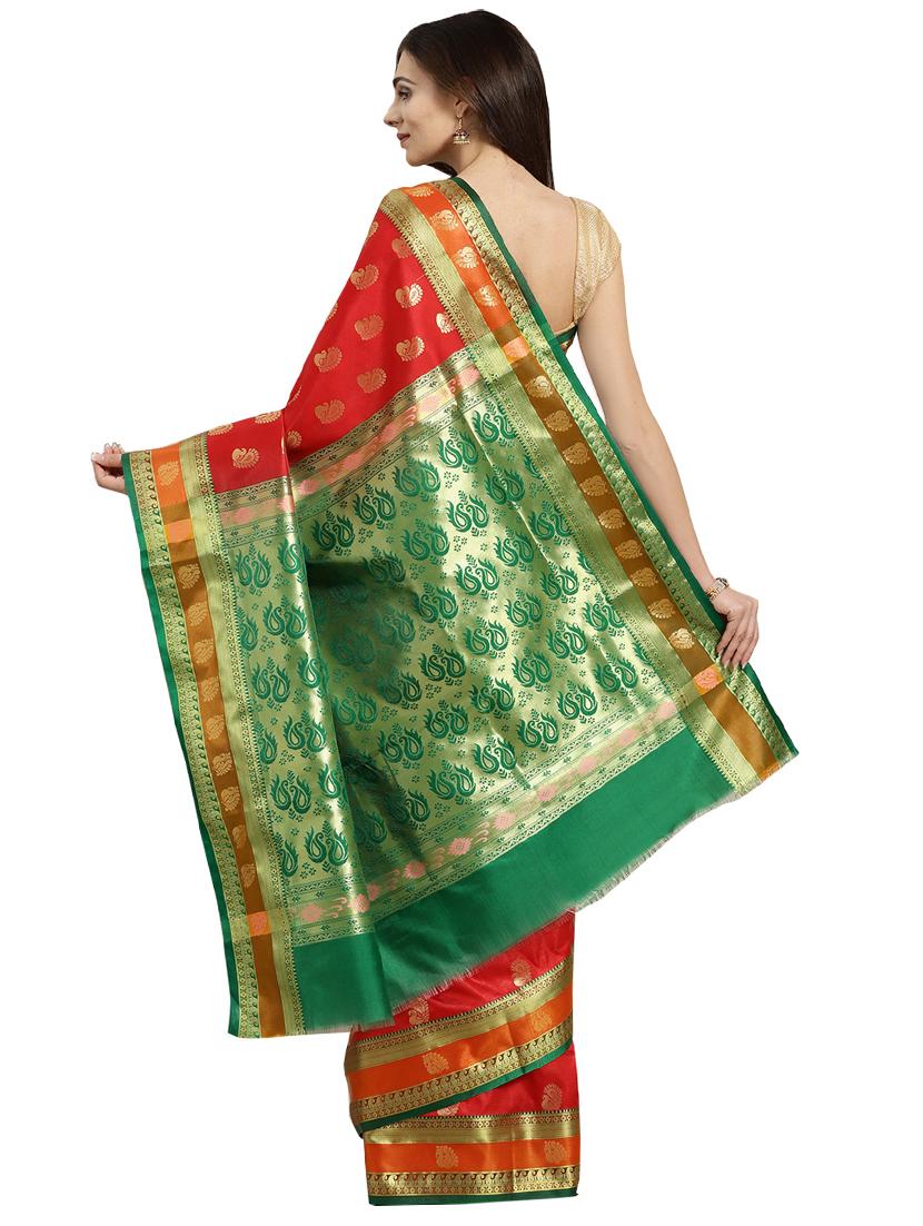 conversational woven saree with blouse - 16380841 - Zoom Image - 2