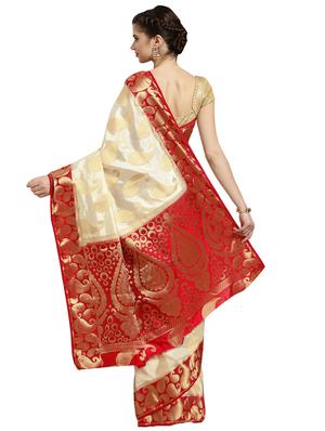 paisley woven saree with blouse - 16380842 - Standard Image - 2