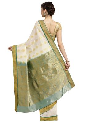 bordered woven saree with blouse - 16380851 - Standard Image - 2
