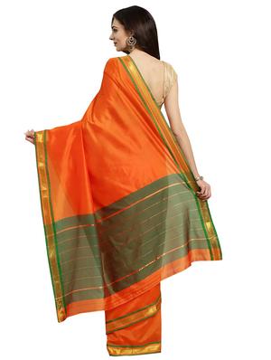 bordered woven saree - 16380853 - Standard Image - 2