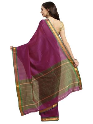 bordered woven saree - 16380855 - Standard Image - 2