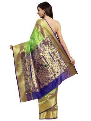 contrast woven saree with blouse - 16380858 - Standard Image - 2